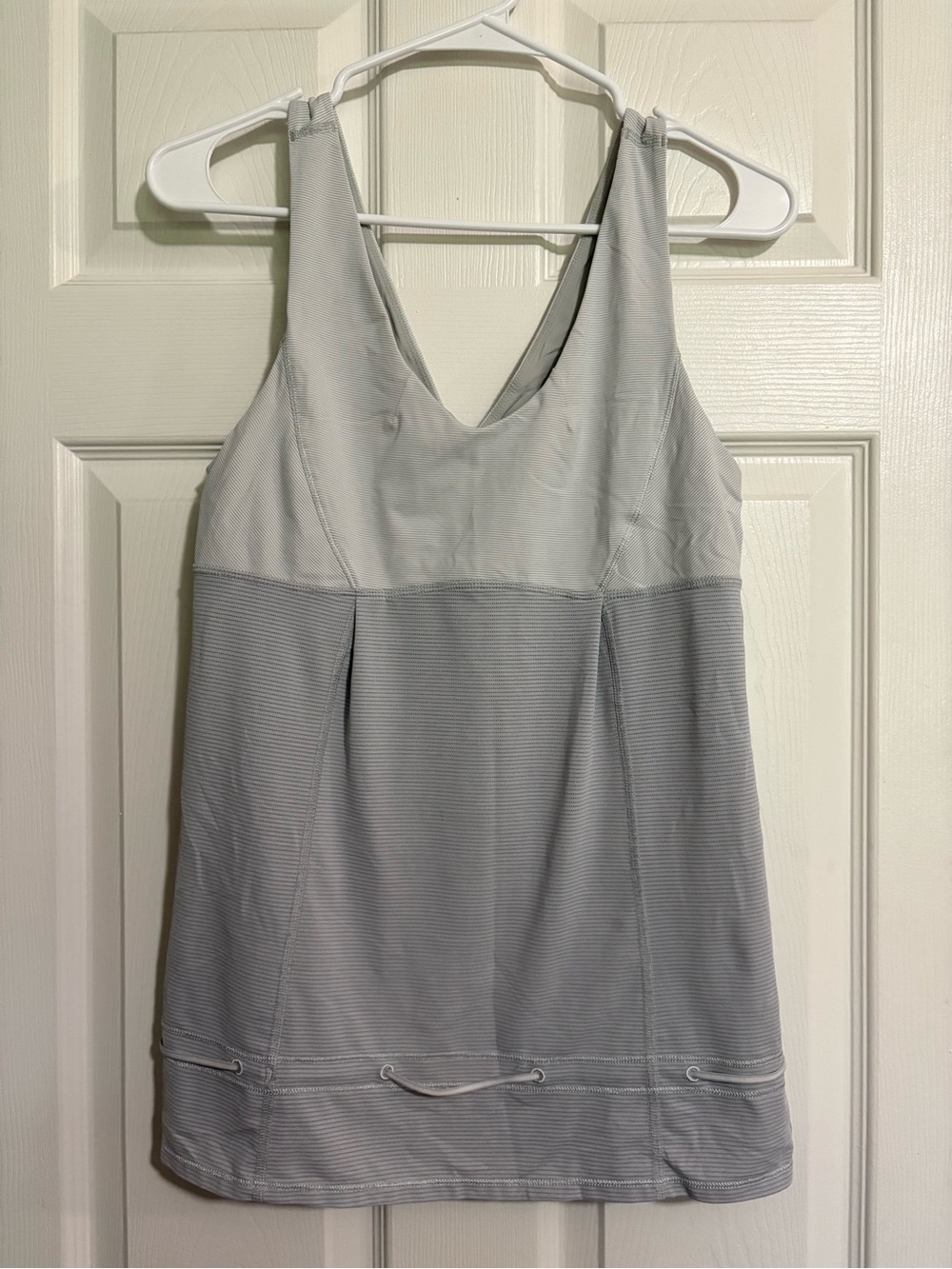 Lululemon Hustle and Bustle Grey Striped tank size 8